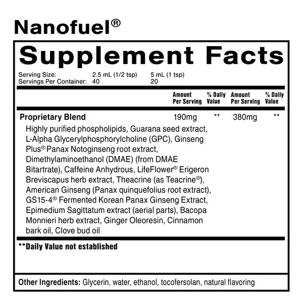 NanoFuel Nootropic Formula 3.38 fl oz