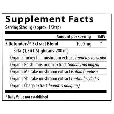 5 Defenders Organic Mushroom Complex Powder