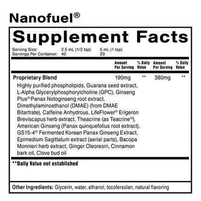 NanoFuel Nootropic Formula 3.38 fl oz