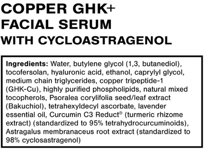 Copper GHK+ Facial Serum with Cycloastragenol